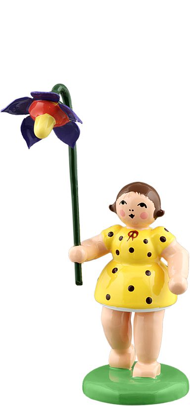 Ellmann Blumenkind mit Akelei - farbig, 9 cm