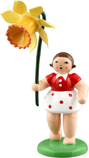 Ellmann Blumenkind mit Narzisse - farbig, 9,5 cm