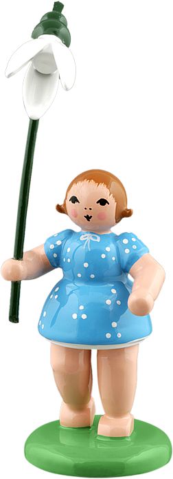 Ellmann Blumenkind mit Schneeglöckchen - farbig, 9,5 cm