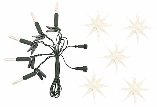 Herrnhuter Stern Erweiterung A1s weiß mit 5 Sternen, ø 13cm, mit LED