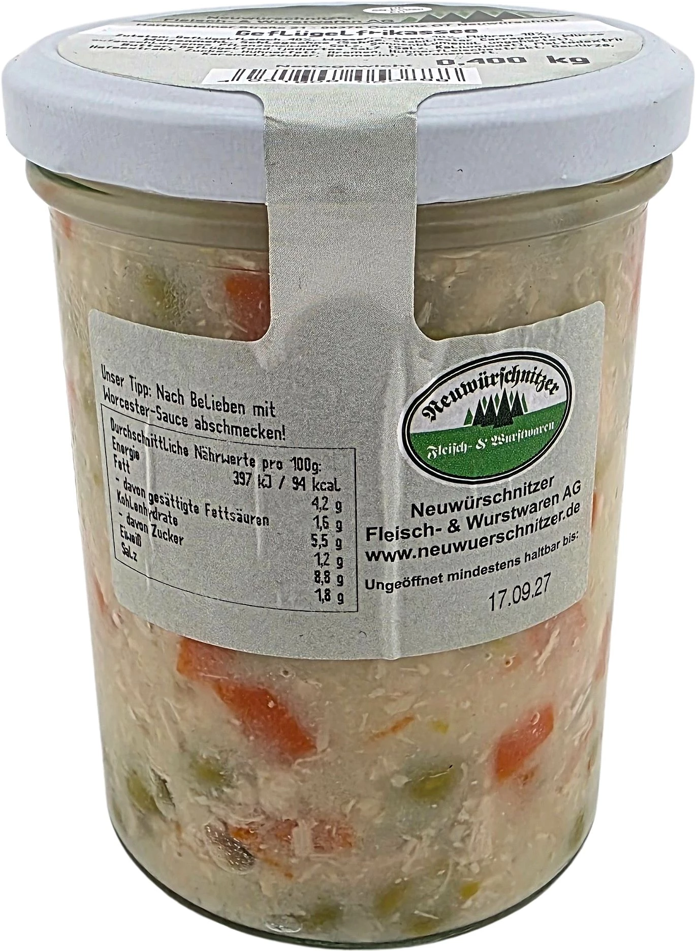 Geflügelfrikassee im Glas