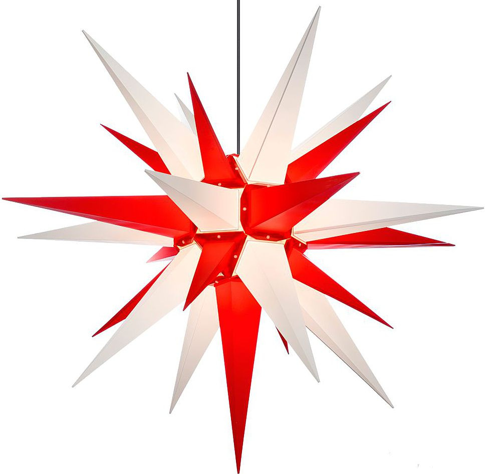 Herrnhuter Stern A13 für Außen, weiß-rot - 130 cm
