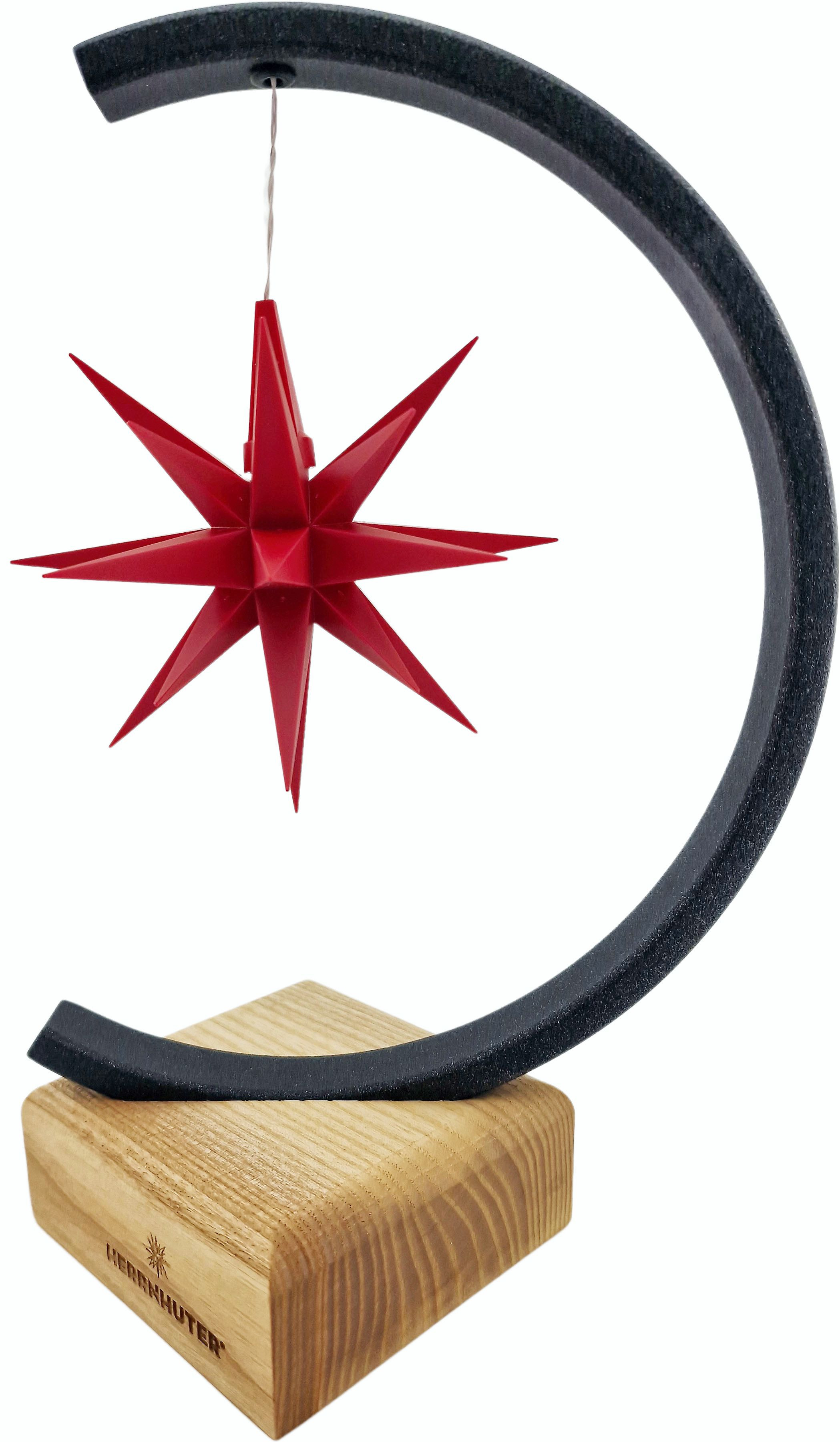 Herrnhuter Sternenbogen Metalldesign - anthrazit-glitter, Stern A1e rot