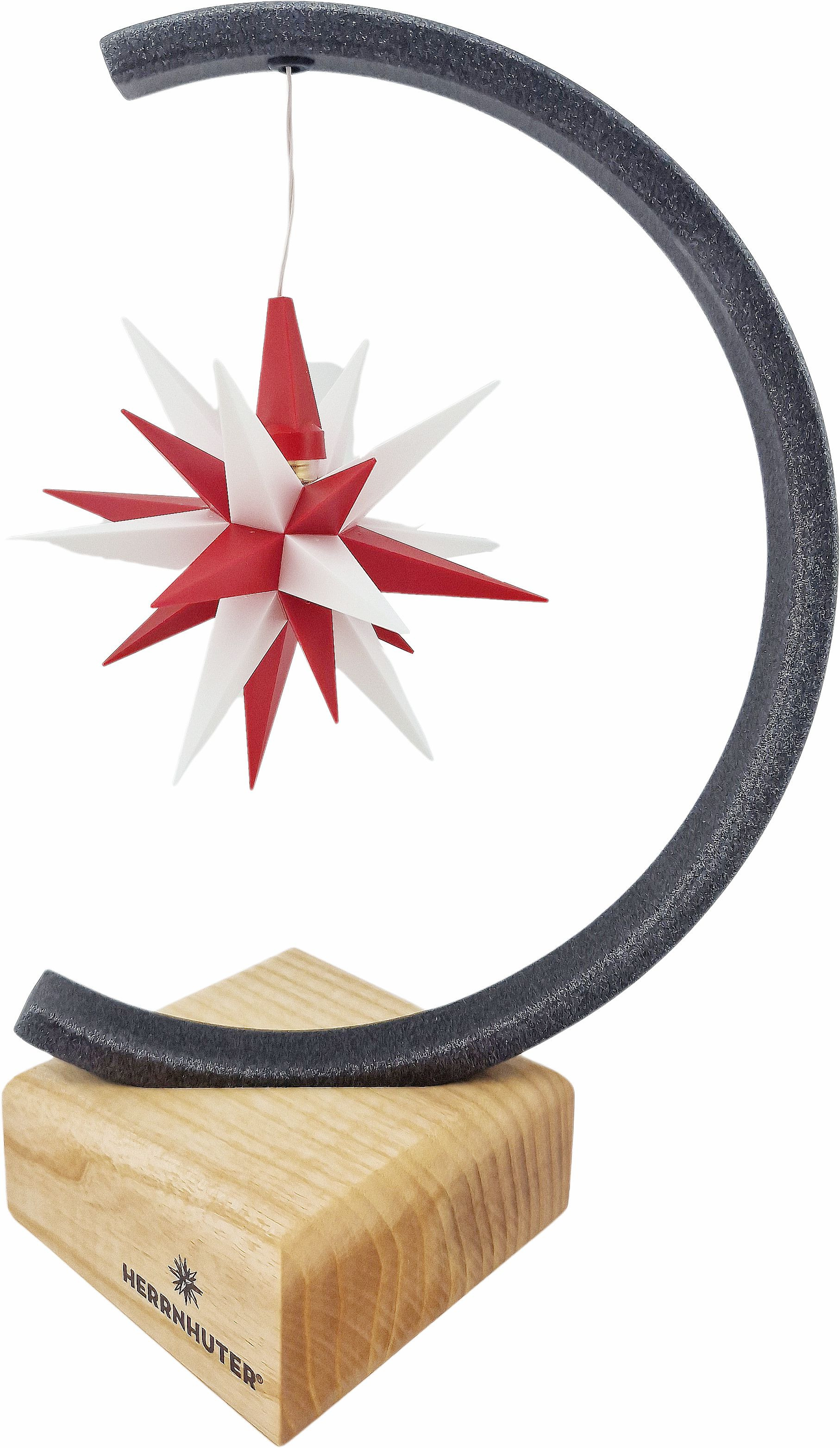 Herrnhuter Sternenbogen Metalldesign - anthrazit, Stern A1e weiß/rot