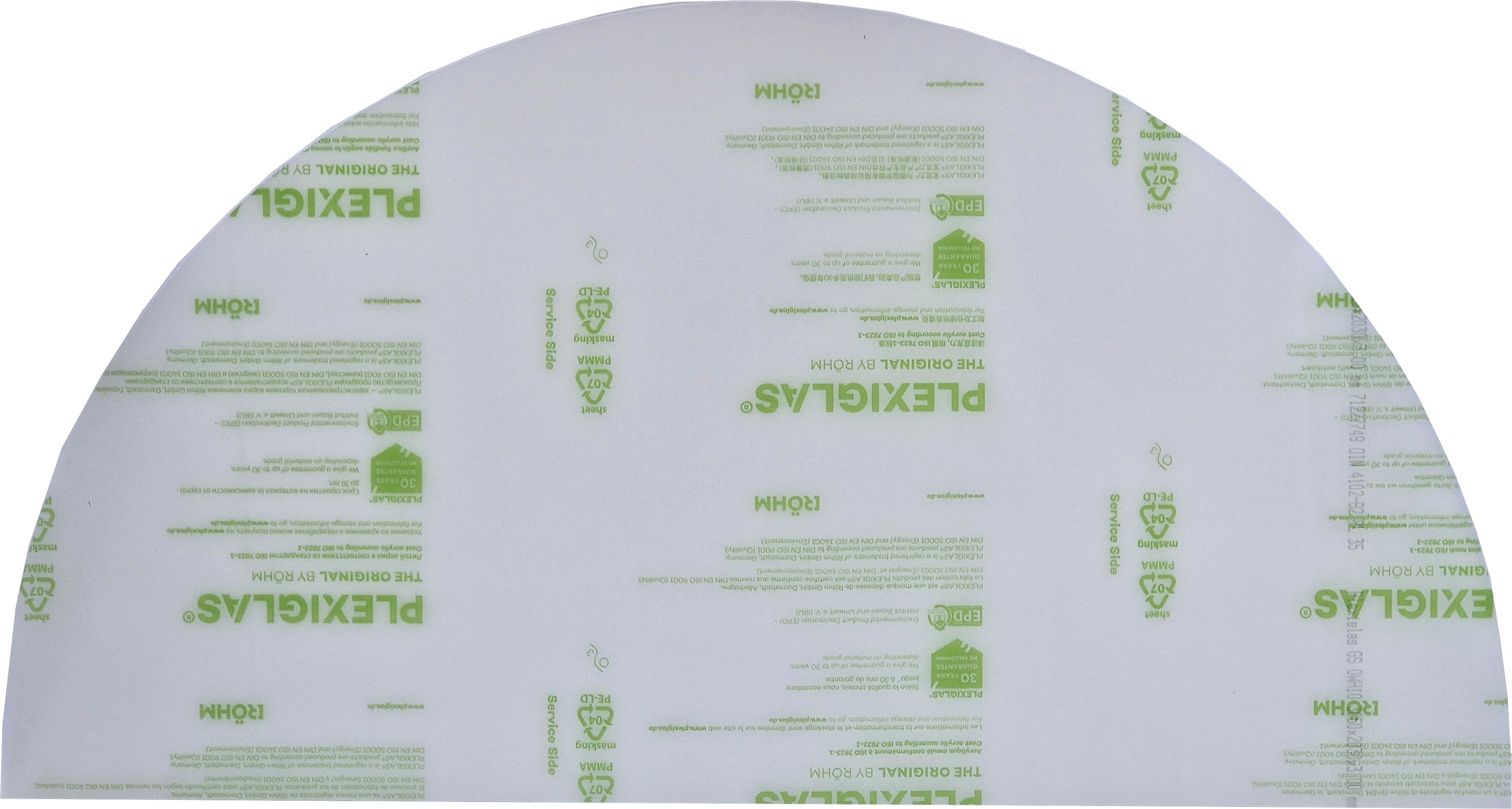 Hinterlegung für 1,5m-Außenschwibbogen aus Plexiglas