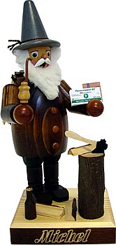 Krauß Räuchermännchen Holzmichel mit brauner Jacke