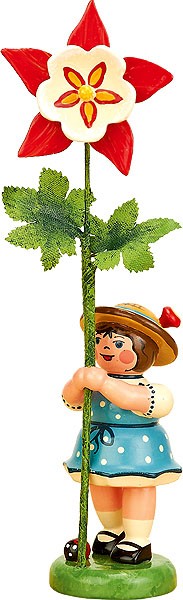 Hubrig Volkskunst Blumenkind - Mädchen mit Akelei
