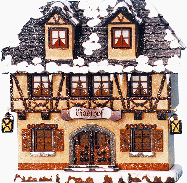 Hubrig Volkskunst Winterkinder - Winterhaus Gasthof