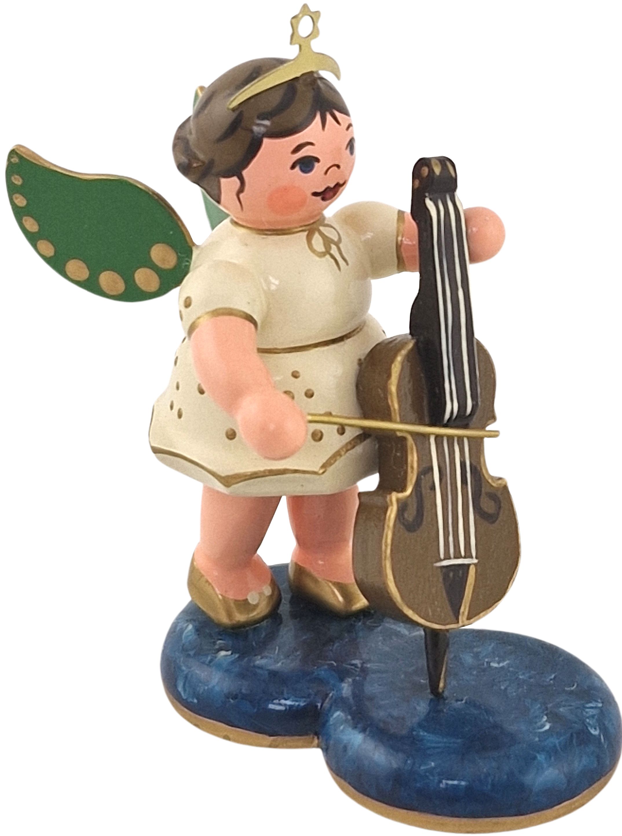 Hubrig Volkskunst Engel mit Cello - 6,5 cm