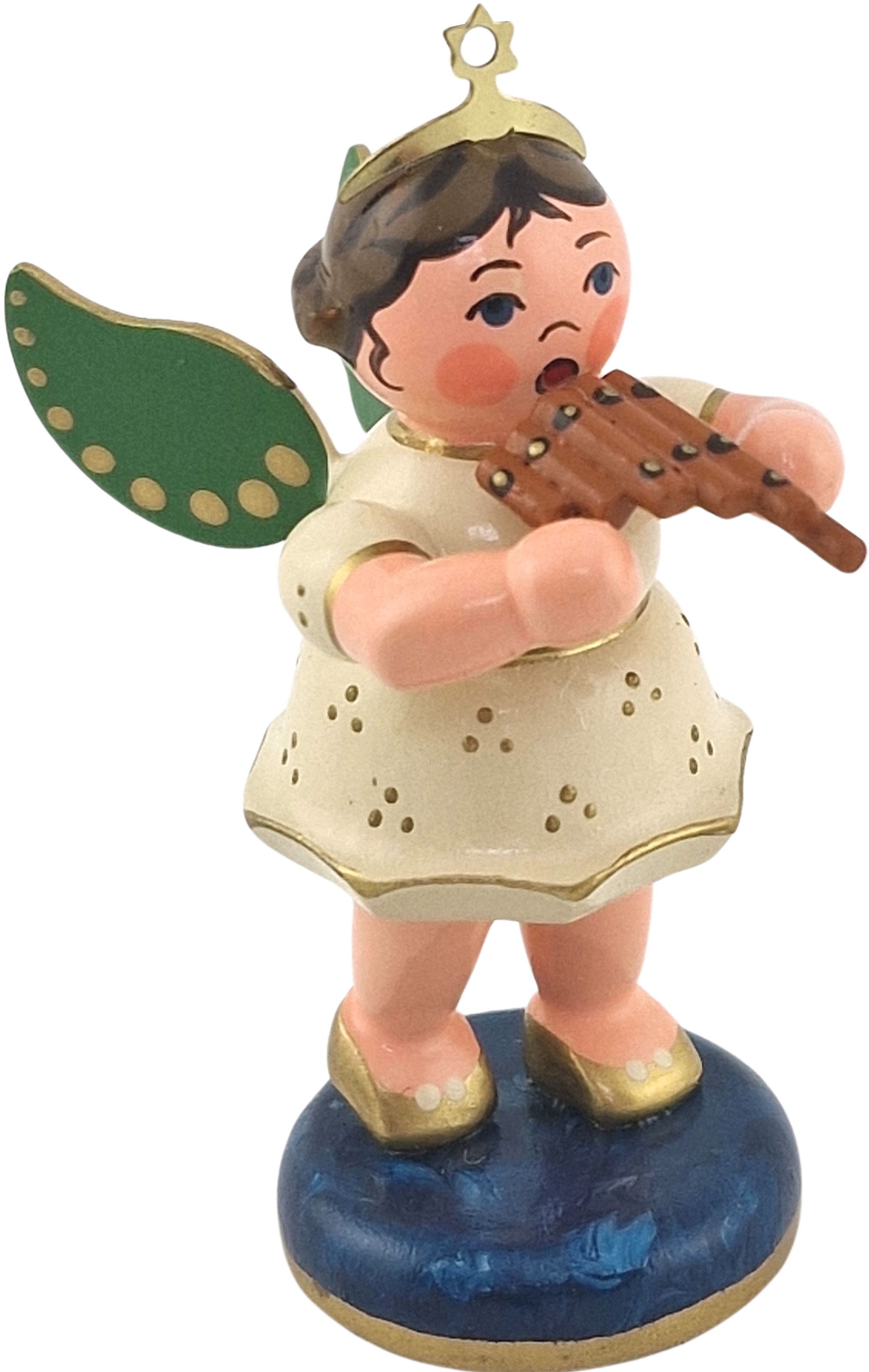 Hubrig Volkskunst Engel mit Panflöte - 6,5 cm