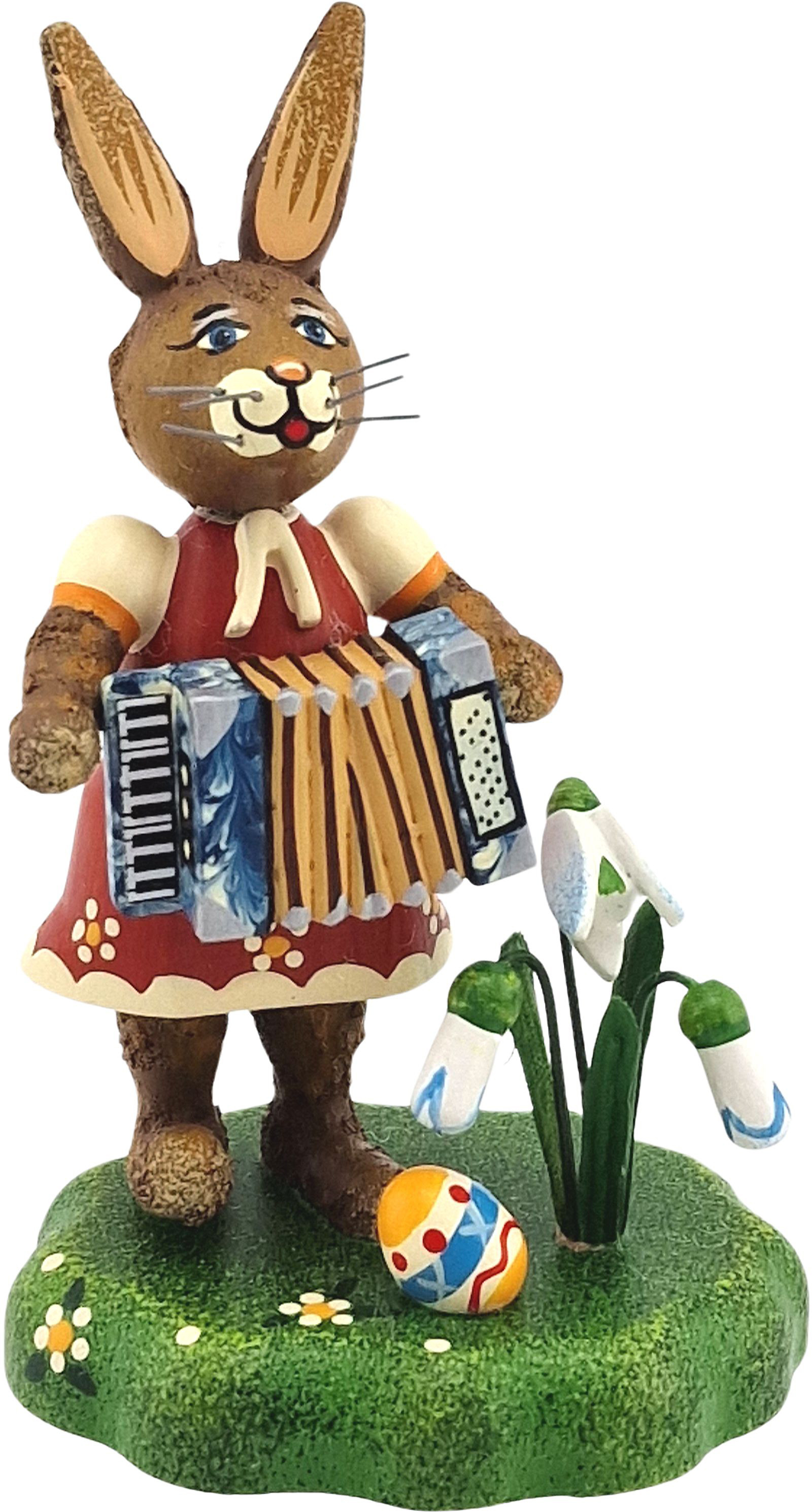 Hubrig Volkskunst Hasenland - Hasenmusikant - Mädchen mit Akkordeon