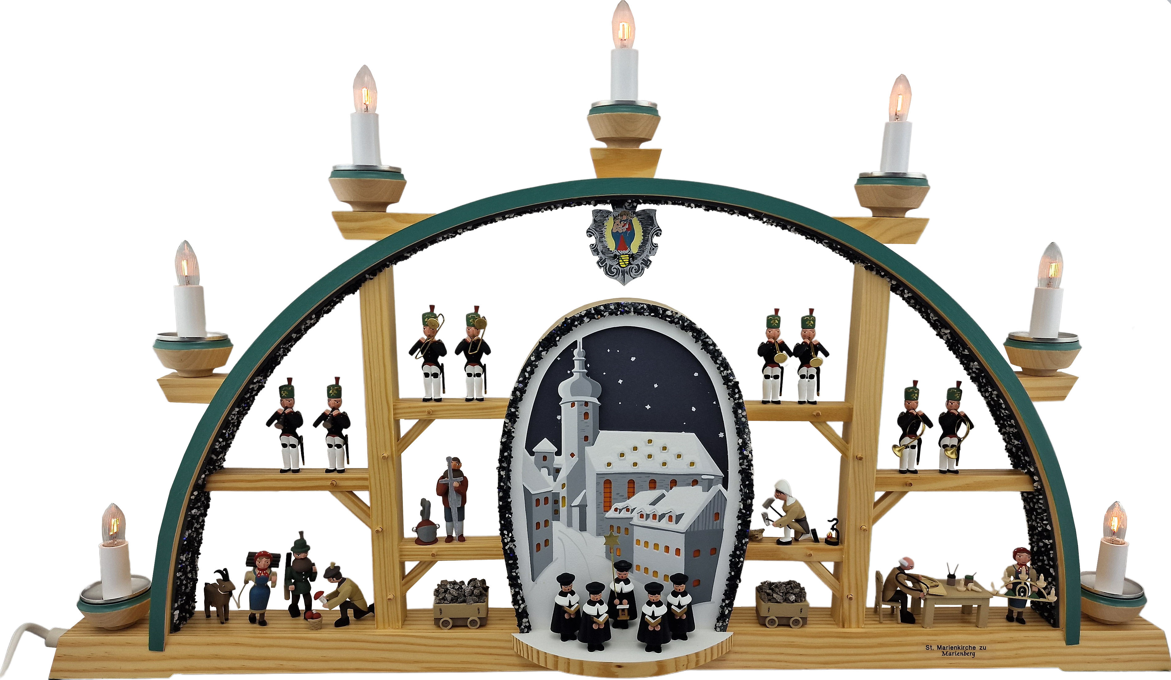 Manufaktur Klaus Kolbe Schwibbogen Marienberg St. Marienkirche Kurrende