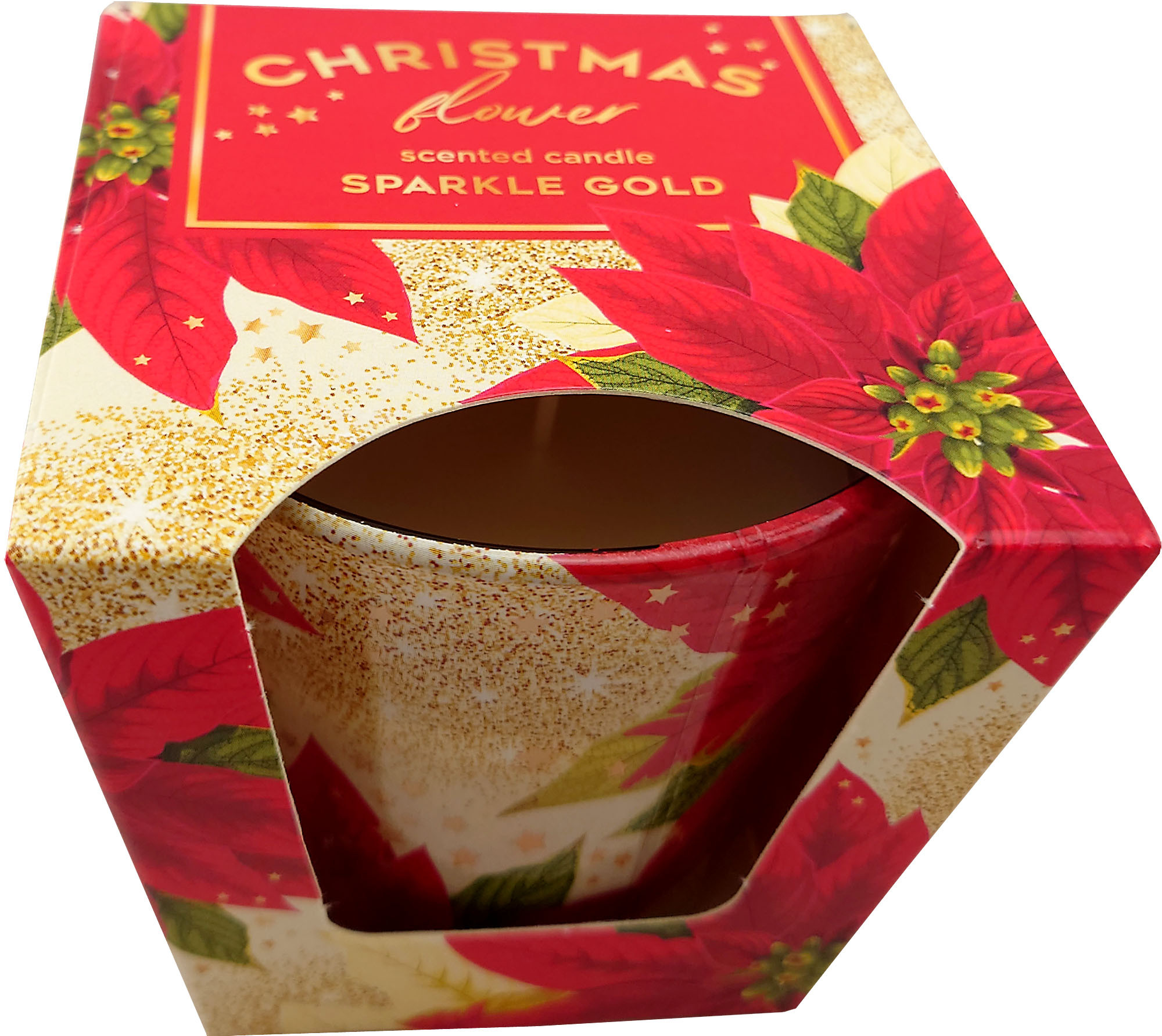 KNOX Duftkerze im Glas, Christmas Flower - Sparkle Gold