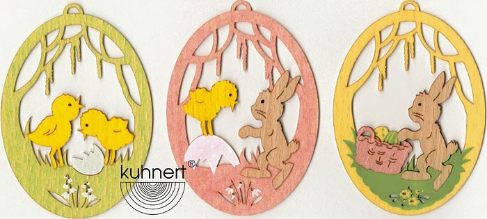 Drechslerei Kuhnert Osterschmuck Hasen farbig