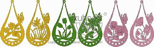 Drechslerei Kuhnert Baumschmuck Blumen, farbig