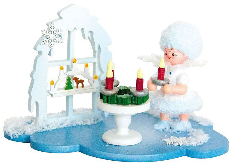 Drechslerei Kuhnert Schneeflöckchen mit Lichterkranz
