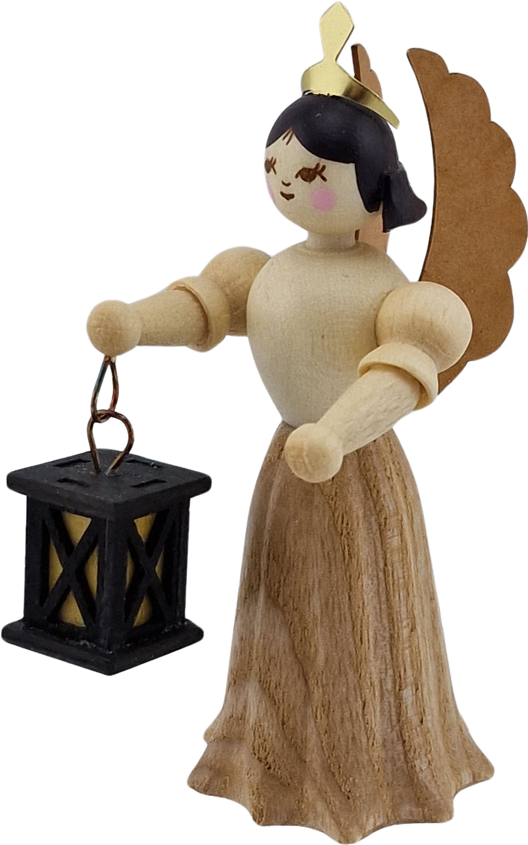 Grande Figurine Ange étoile Et Lanterne En Bois De L'Erzgebirge - Deko-Engel 50 Cm, Naturel, Nouveauté 2020