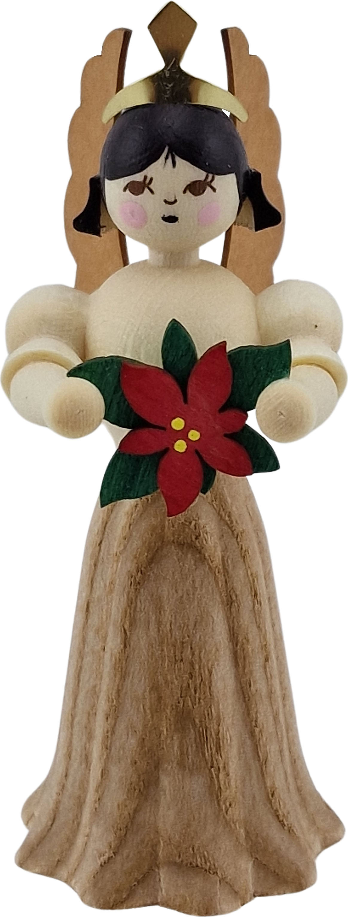Drechslerei Kuhnert Engel mit Weihnachtsstern, natur