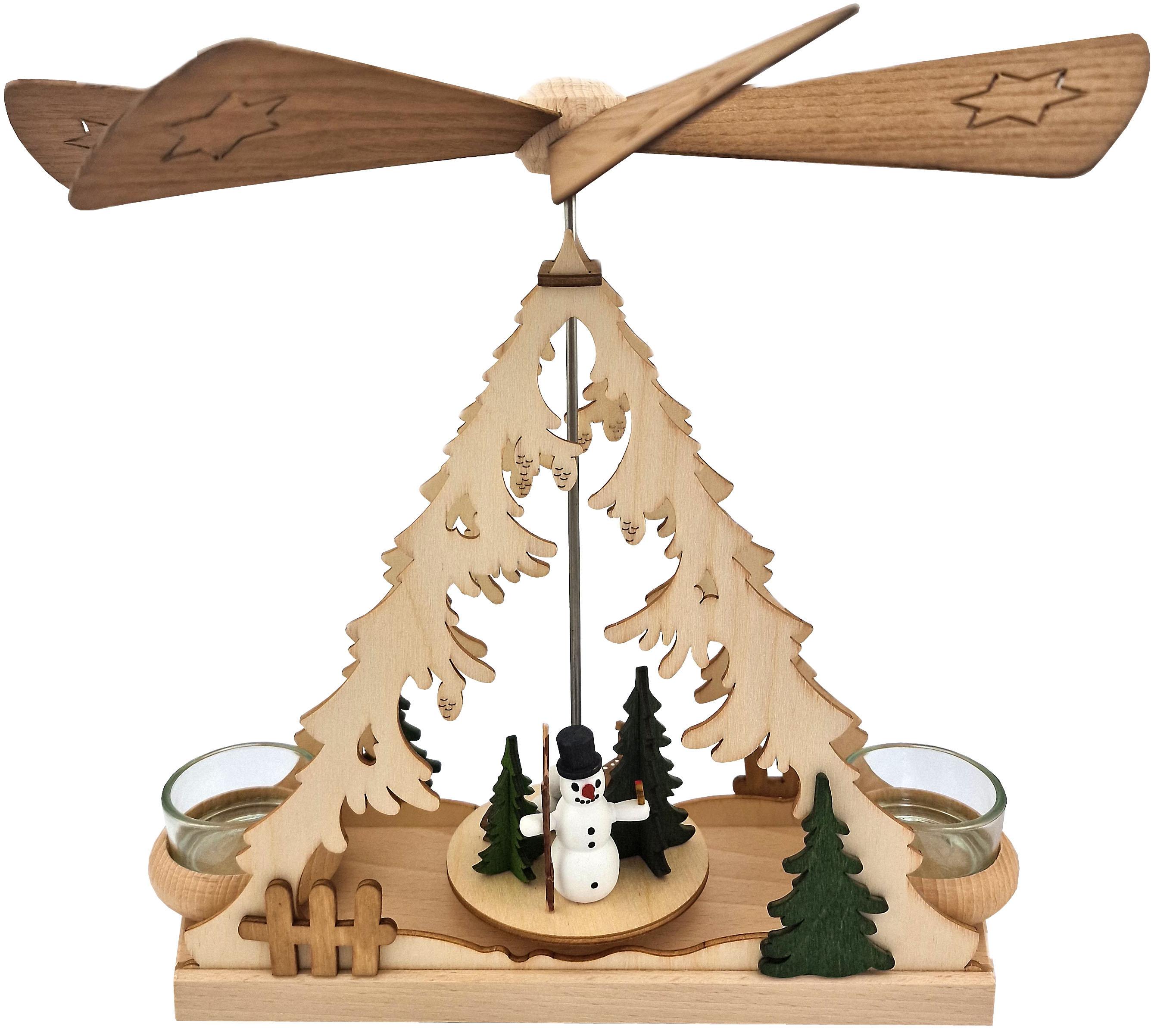 Drechslerei Kuhnert Teelichtpyramide Schneemann