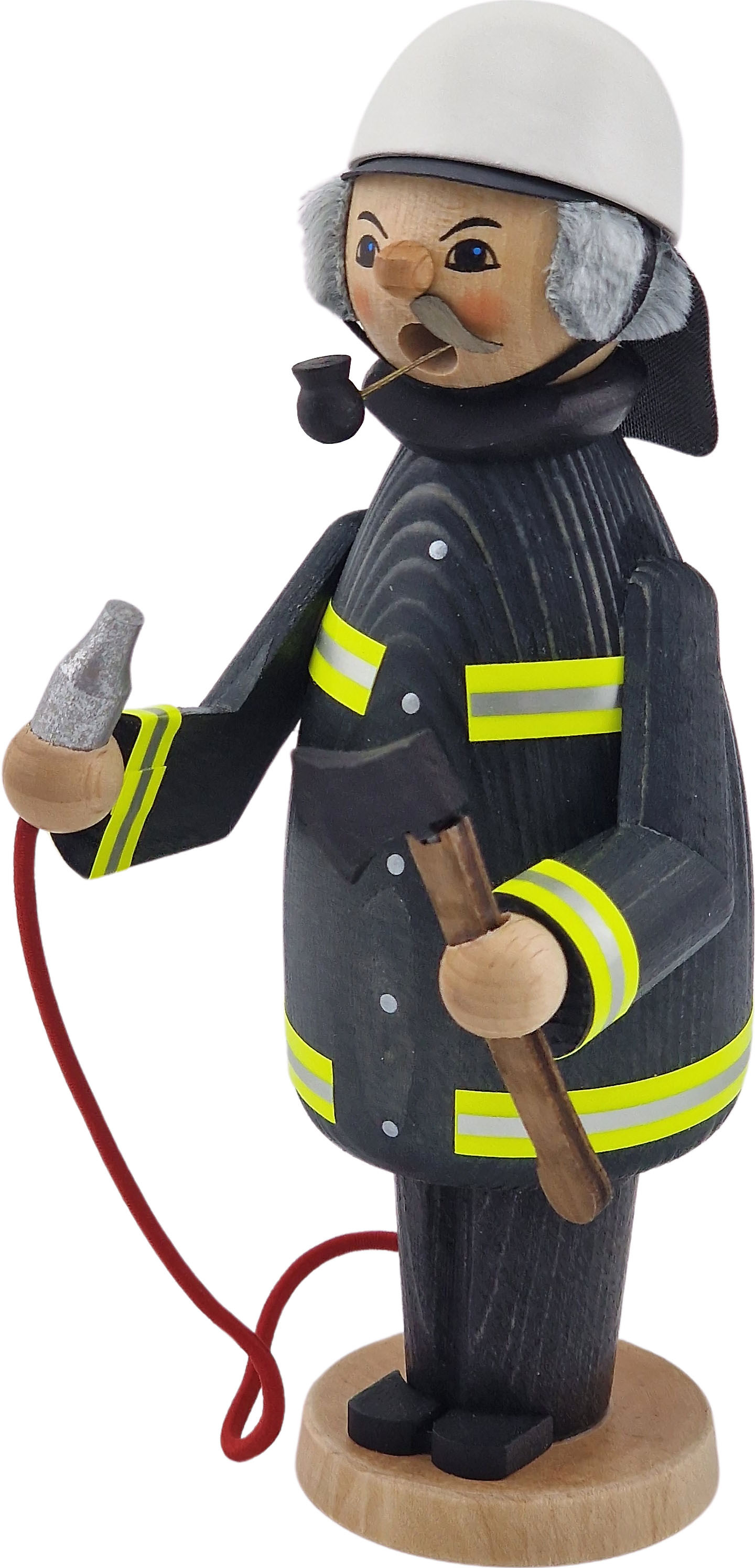 Drechslerei Kuhnert Räuchermann Feuerwehrmann, 18 cm