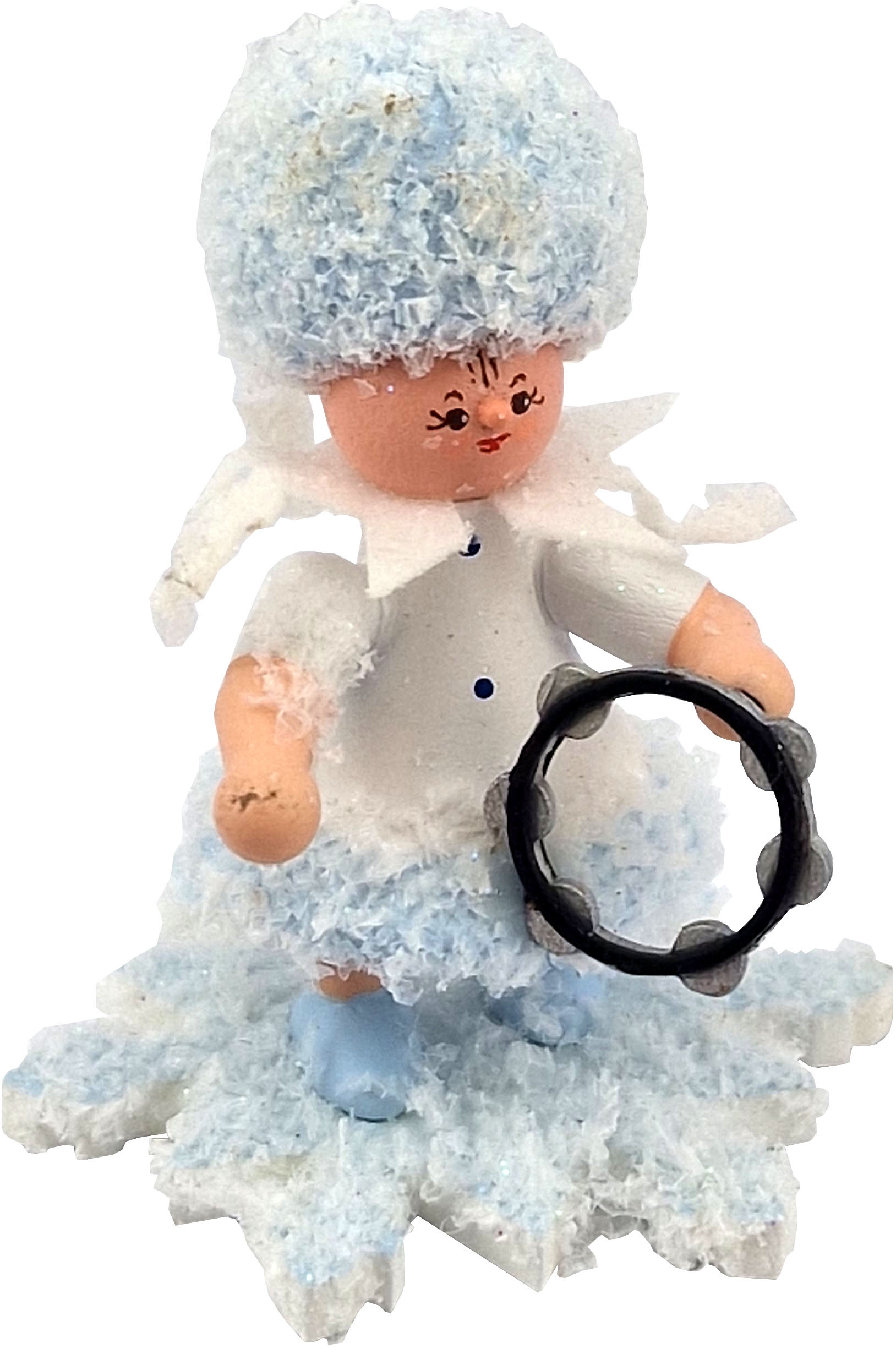 Drechslerei Kuhnert Schneeflöckchen mit Tamburin