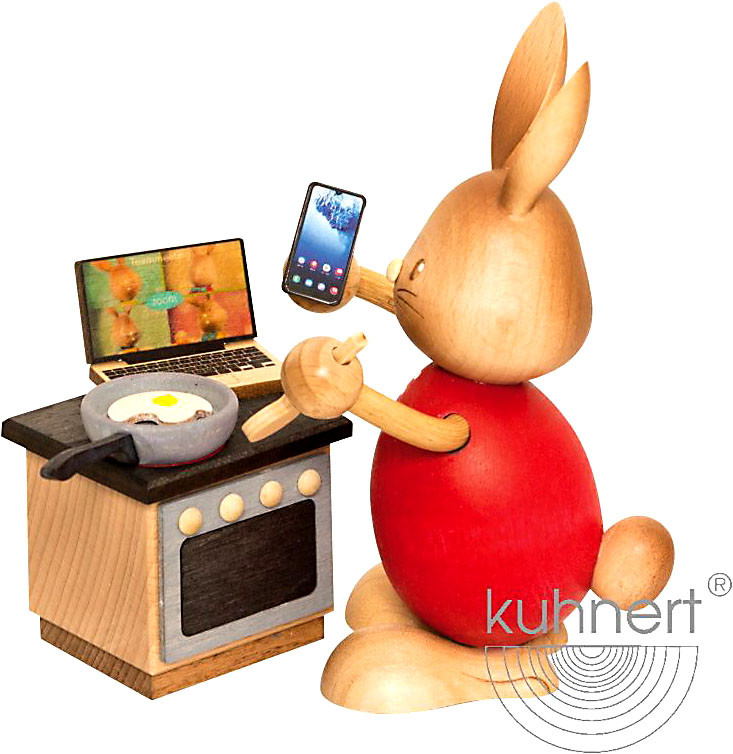 Drechslerei Kuhnert Stupsi Hase im Homeoffice - Sonderedition 2021