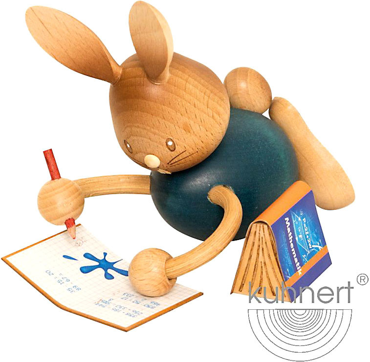 Drechslerei Kuhnert Stupsi Hase - Homeschooling liegend mit Heft - Sonderedition 2021