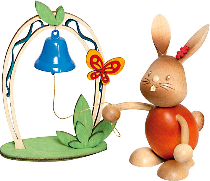 Drechslerei Kuhnert Stupsi Hase mit Glocke