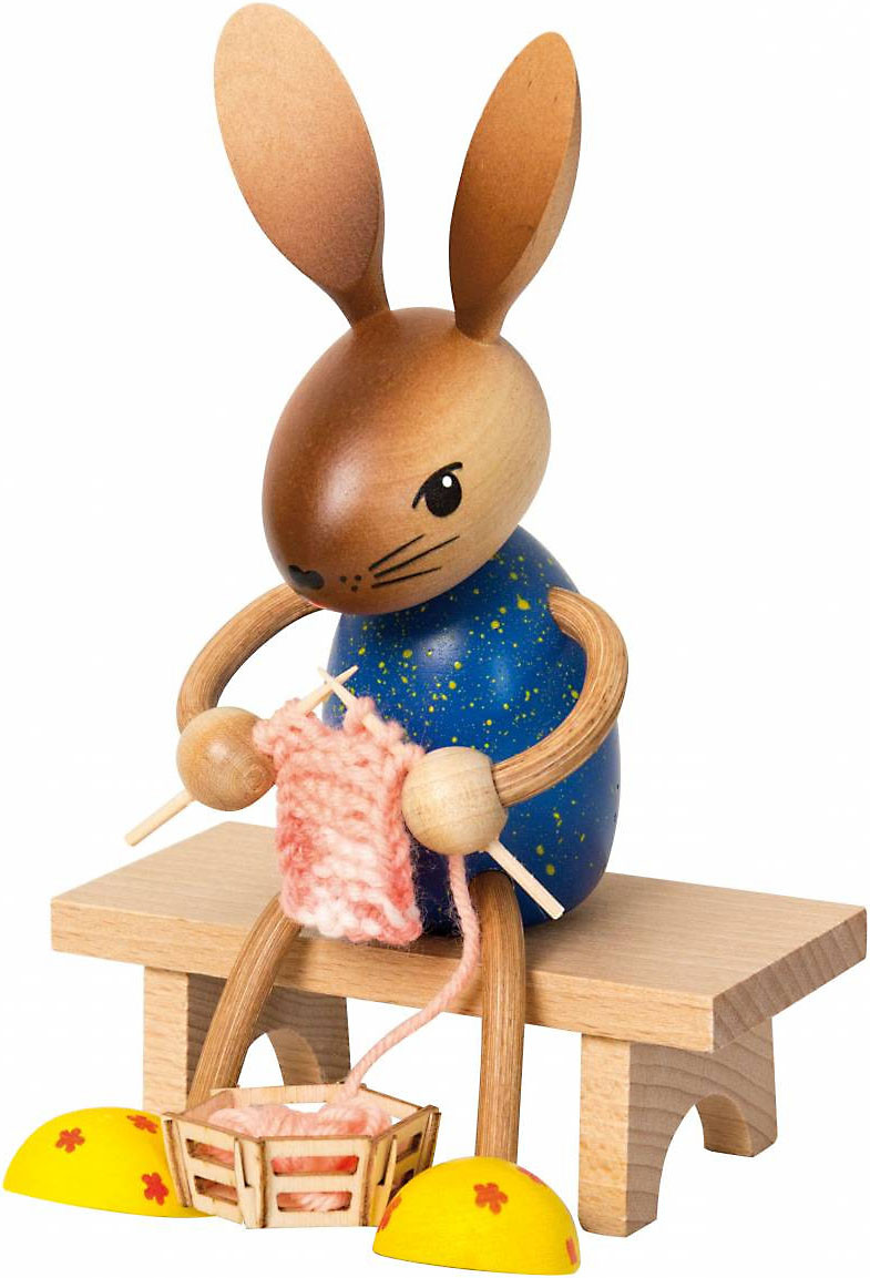 Drechslerei Kuhnert Hase mit Strickzeug