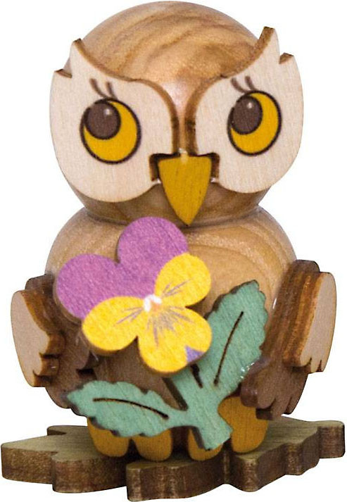 Drechslerei Kuhnert Eulenkind mit Blume
