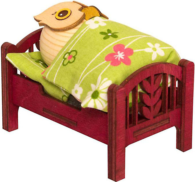 Drechslerei Kuhnert Mini-Eule im Bett