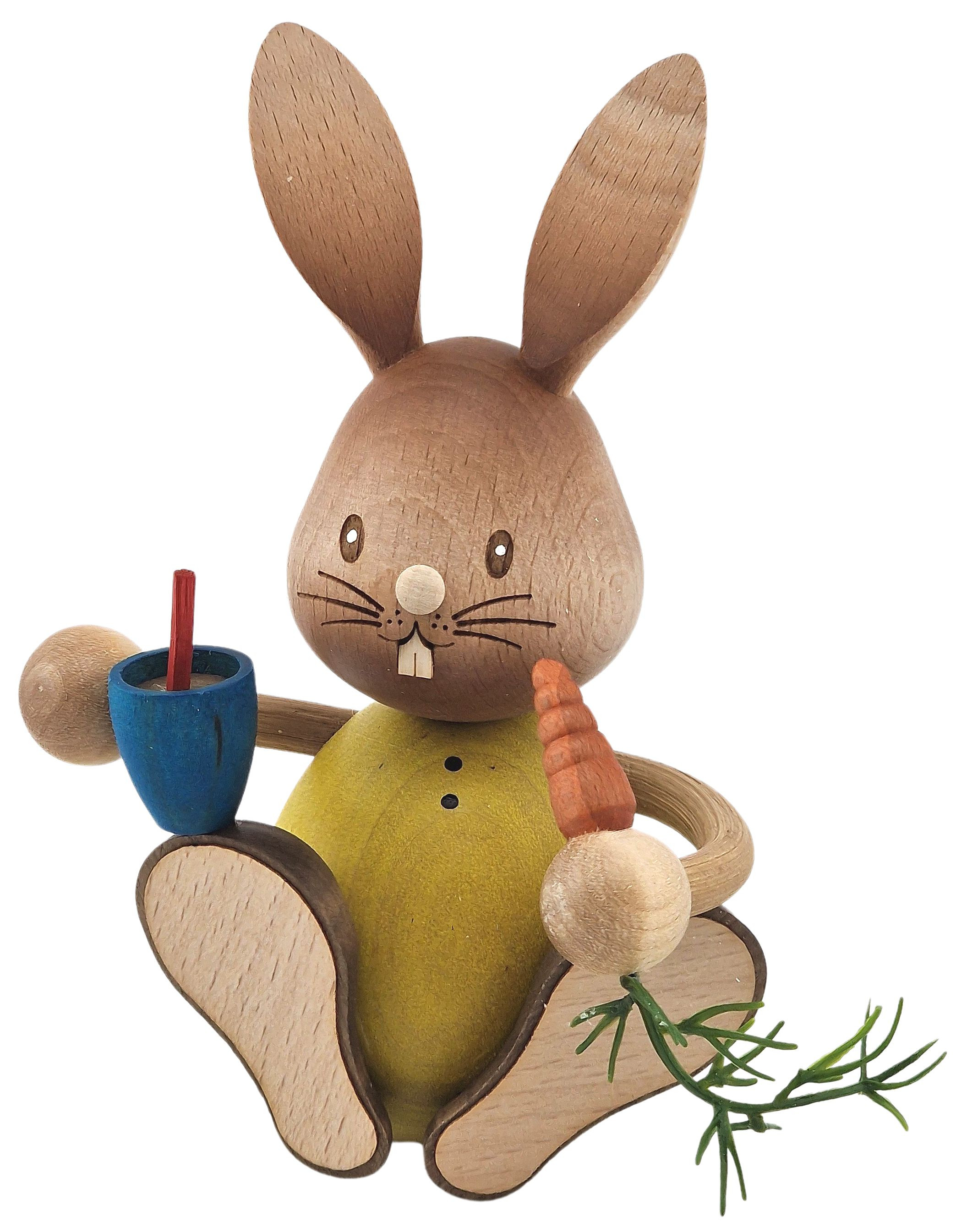 Drechslerei Kuhnert Stupsi Hase mit Möhre und Becher