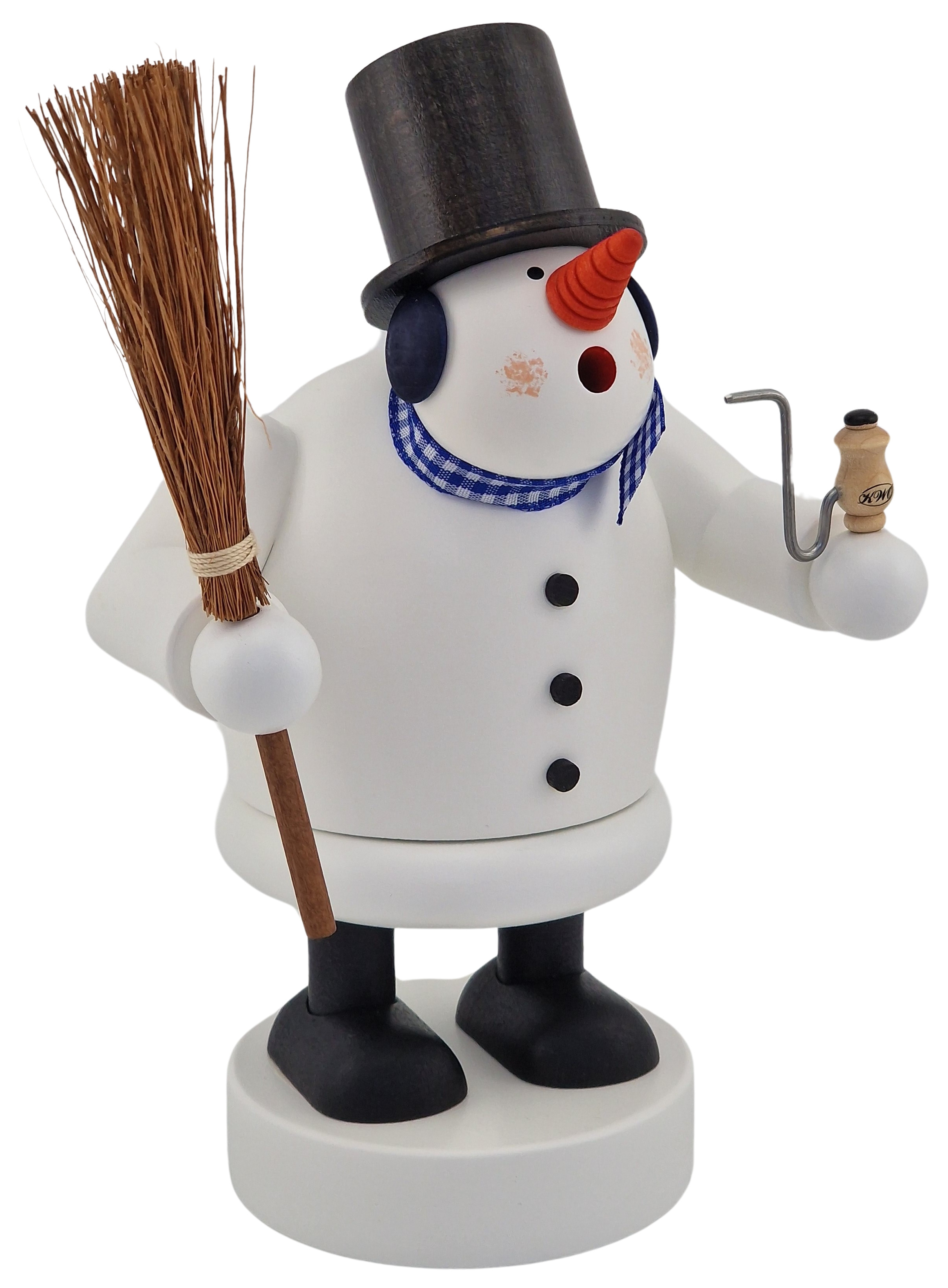 KWO Räuchermann Schneemann mit Besen, -Die Dicken-