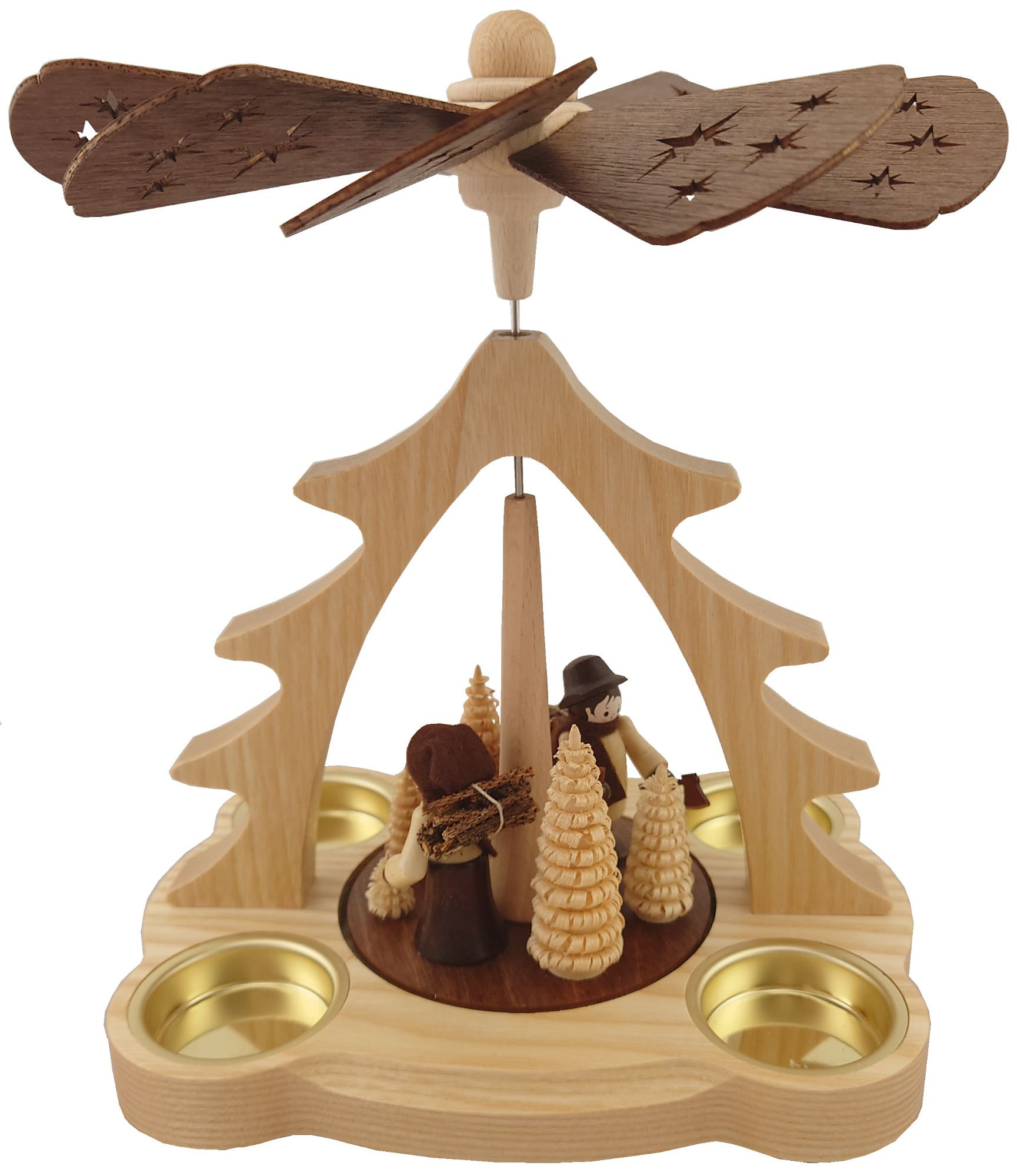 HoDreWa Legler Pyramide Waldleute mit Teelichter