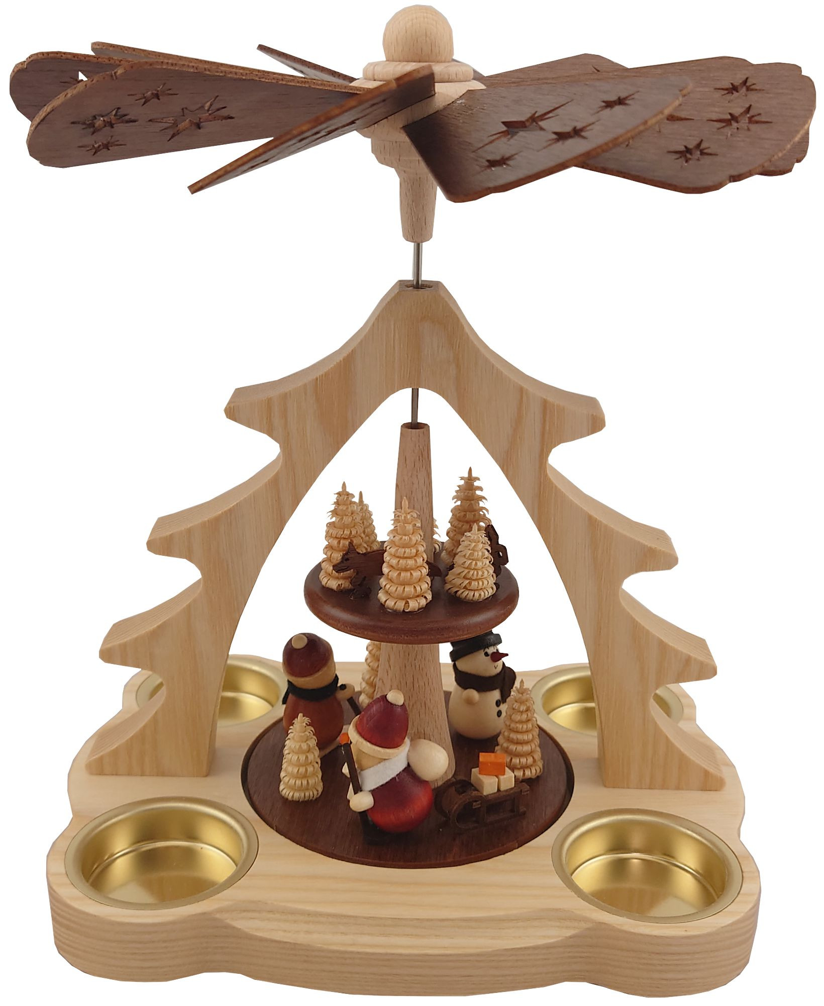 HoDreWa Legler Pyramide Weihnachtsmann und Schneemann