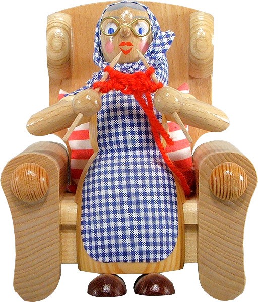 HoDreWa Legler Holzfigur Oma im Sessel