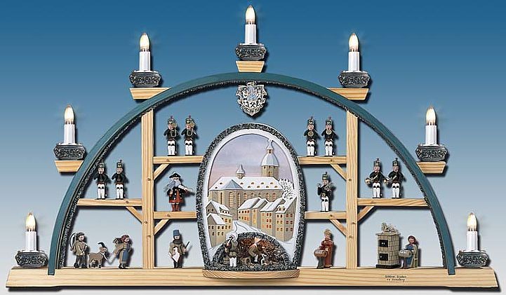 Manufaktur Klaus Kolbe Schwibbogen Annaberg St. Annen, braunes Bild