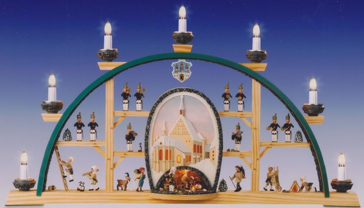 Manufaktur Klaus Kolbe Schwibbogen Freiberger Dom, braunes Bild