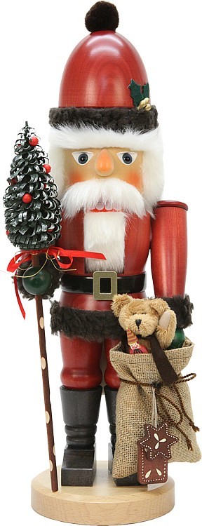 ChristianUlbricht Nußknacker Weihnachtsmann mit Teddy