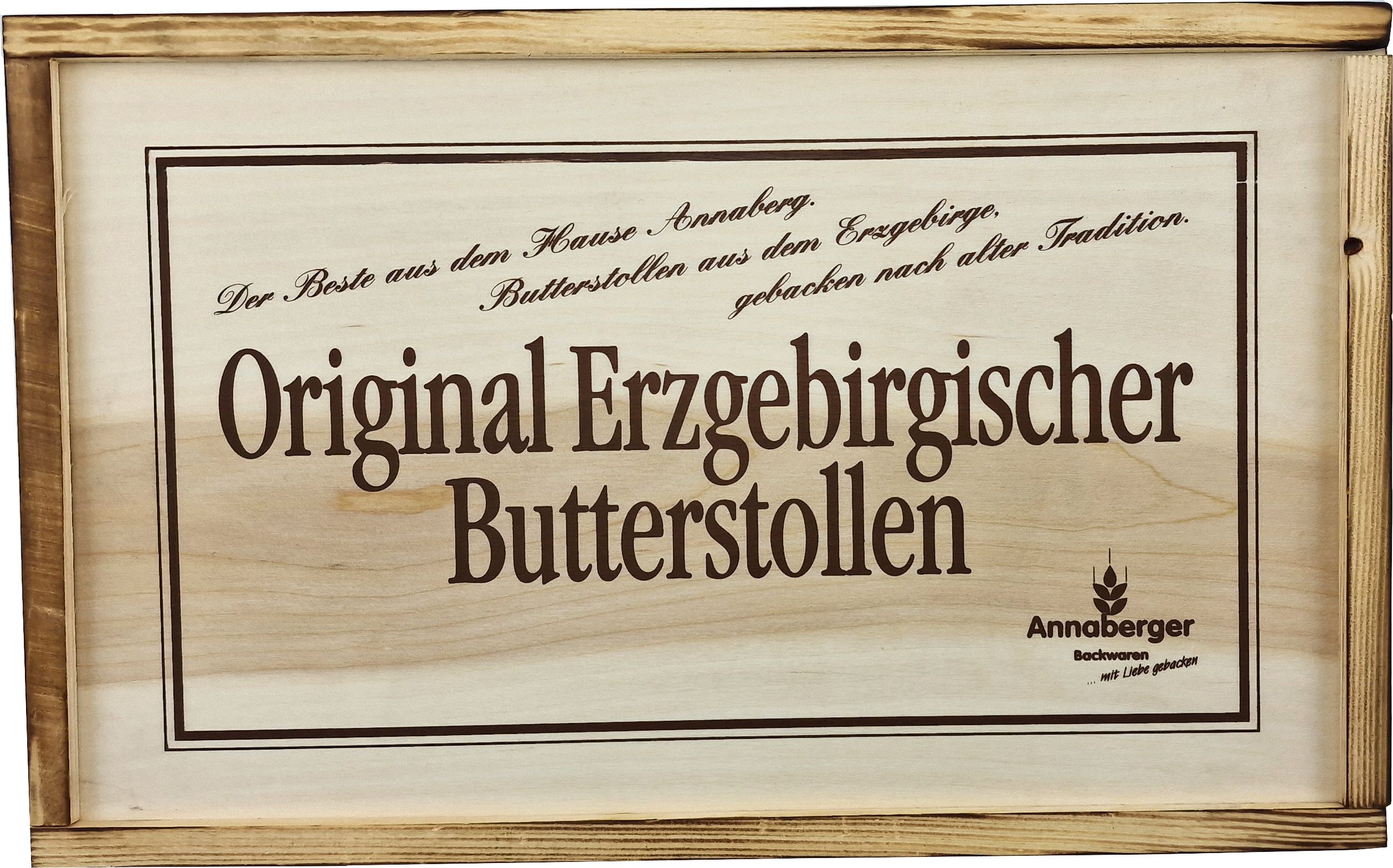 Original Erzgebirgischer Butterstollen in der Holzkiste für 39,95