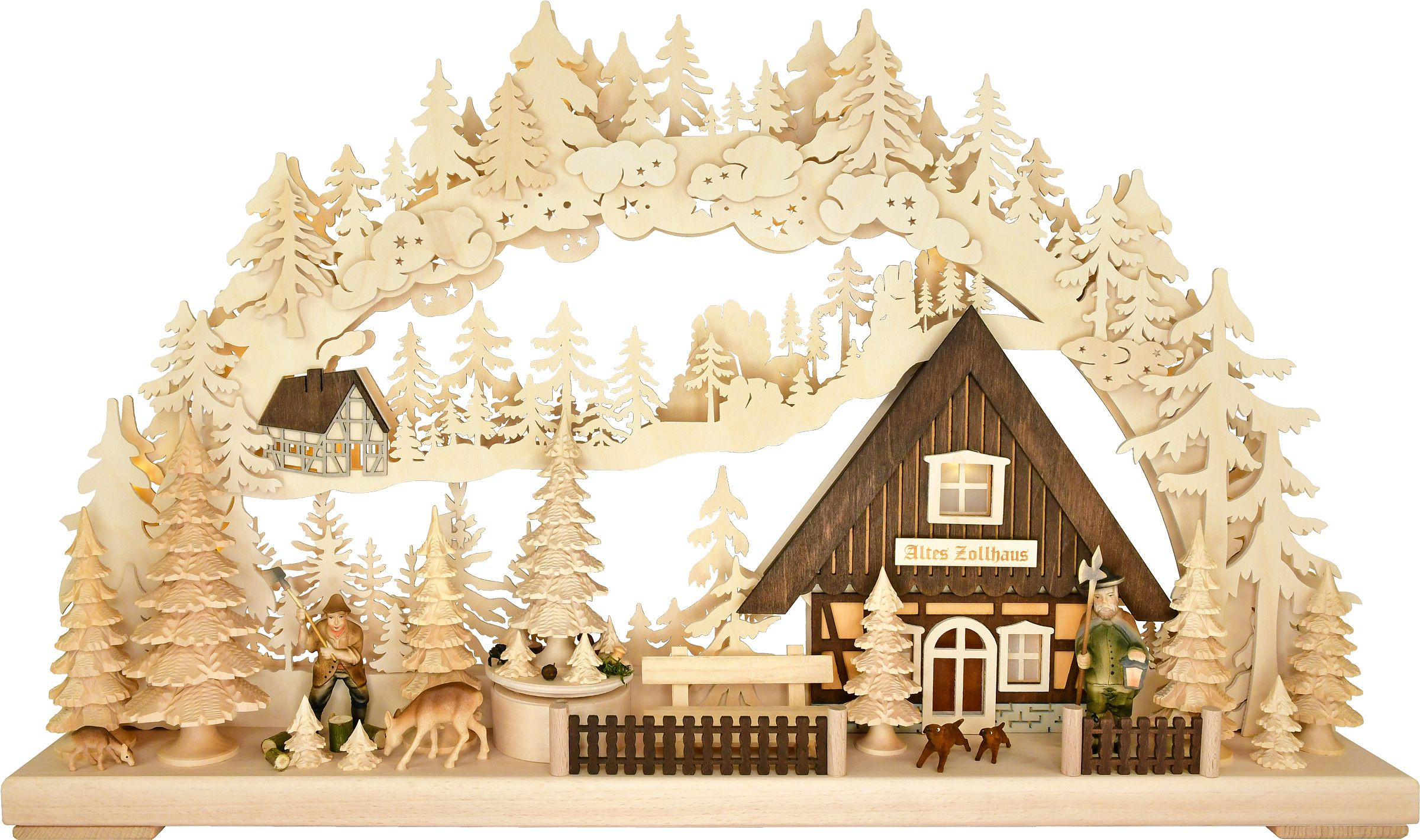 Ratags Holzdesign 3D-Schwibbogen Altes Zollhaus, groß