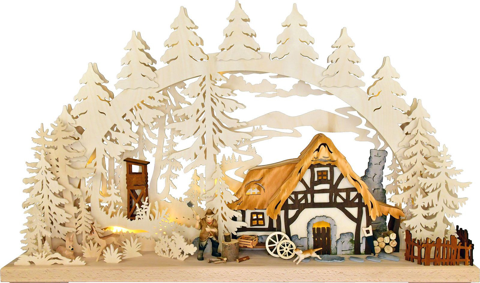 Ratags Holzdesign 3D-Schwibbogen am Waldhaus, groß