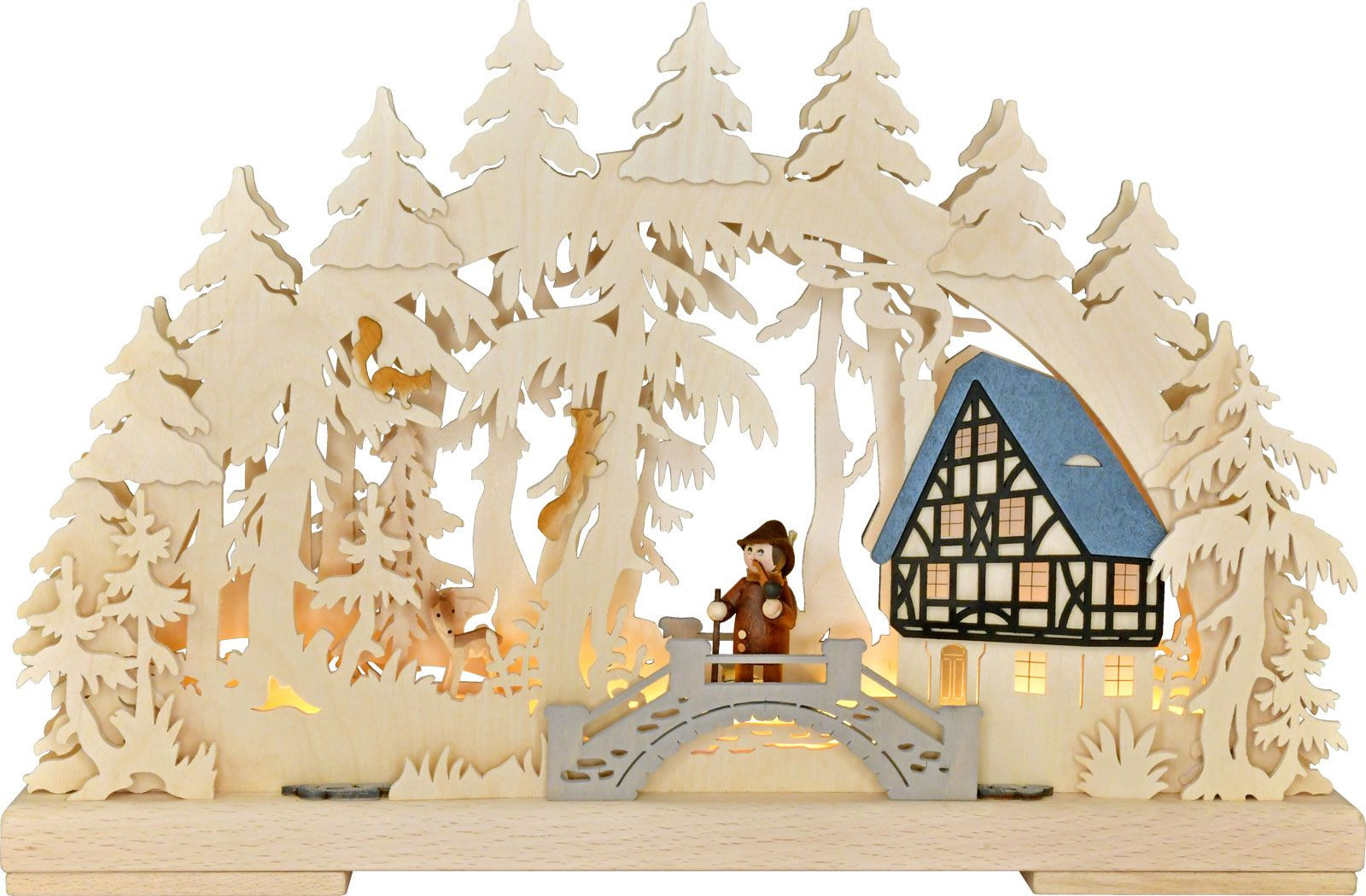 Ratags Holzdesign 3D-Schwibbogen Waldbrücke, klein