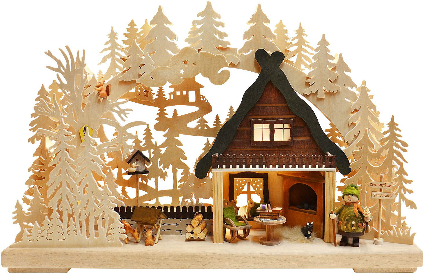 RATAGS Holzdesign 3D-Schwibbogen Zum Forsthaus, klein