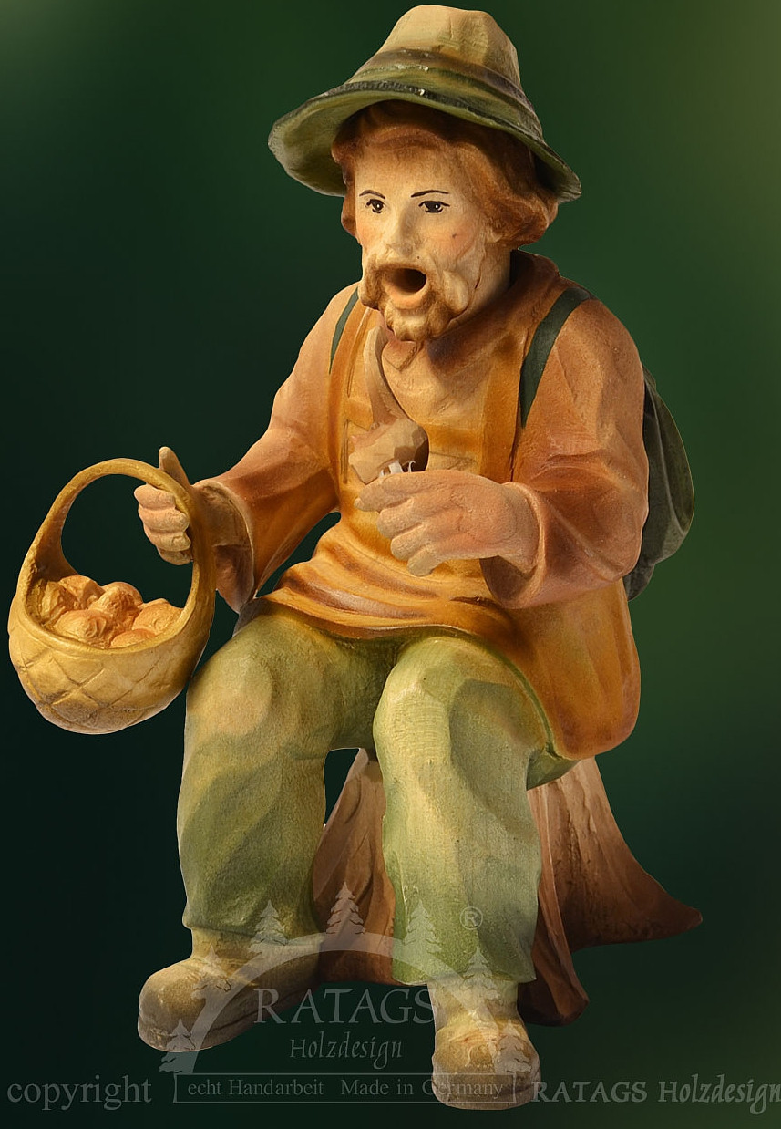 RATAGS Räucherfigur Pilzsammler, farbig