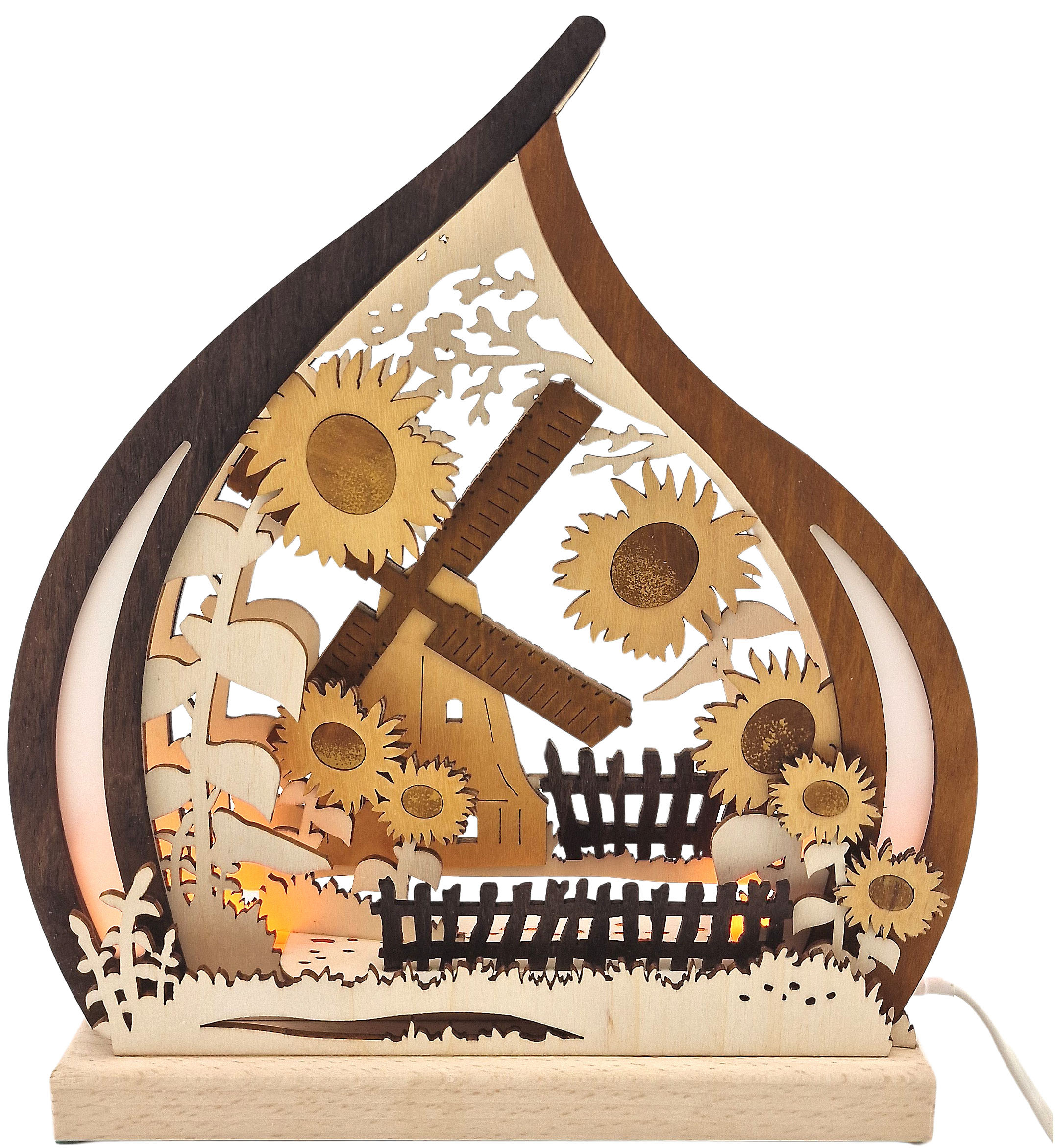 RATAGS Romantikleuchte Sonnenblumenfeld, braun