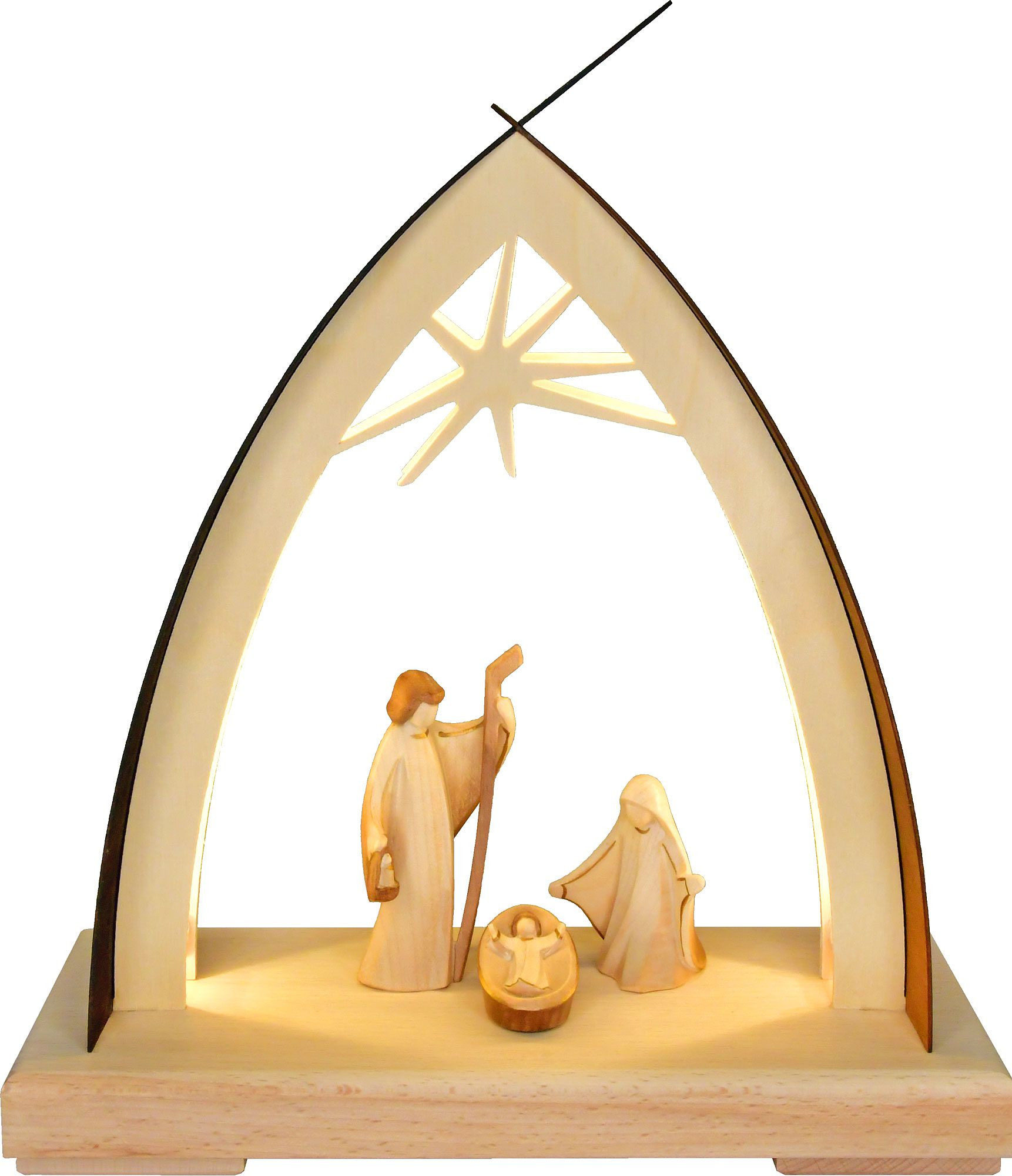 Ratags Holzdesign Schwibbogen Christi Geburt, Tiroler Figuren