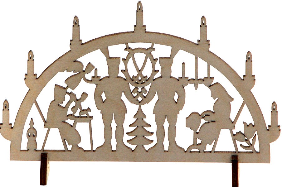 Minischwibbogen Motiv Bergmänner mit Wappen
