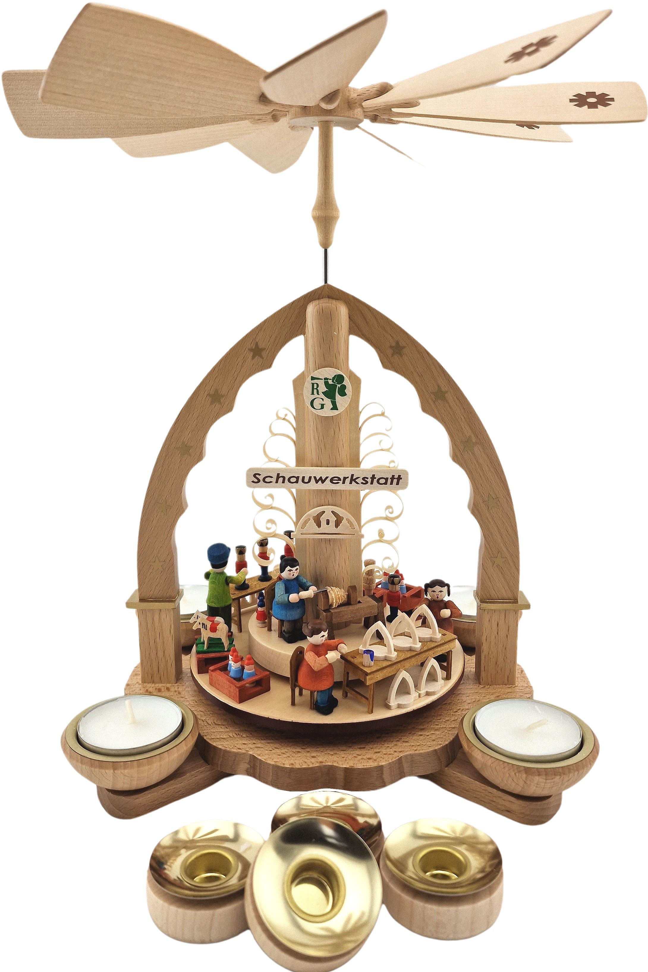 Richard Glässer Pyramide Schauwerkstatt für Teelicht und Kerzen