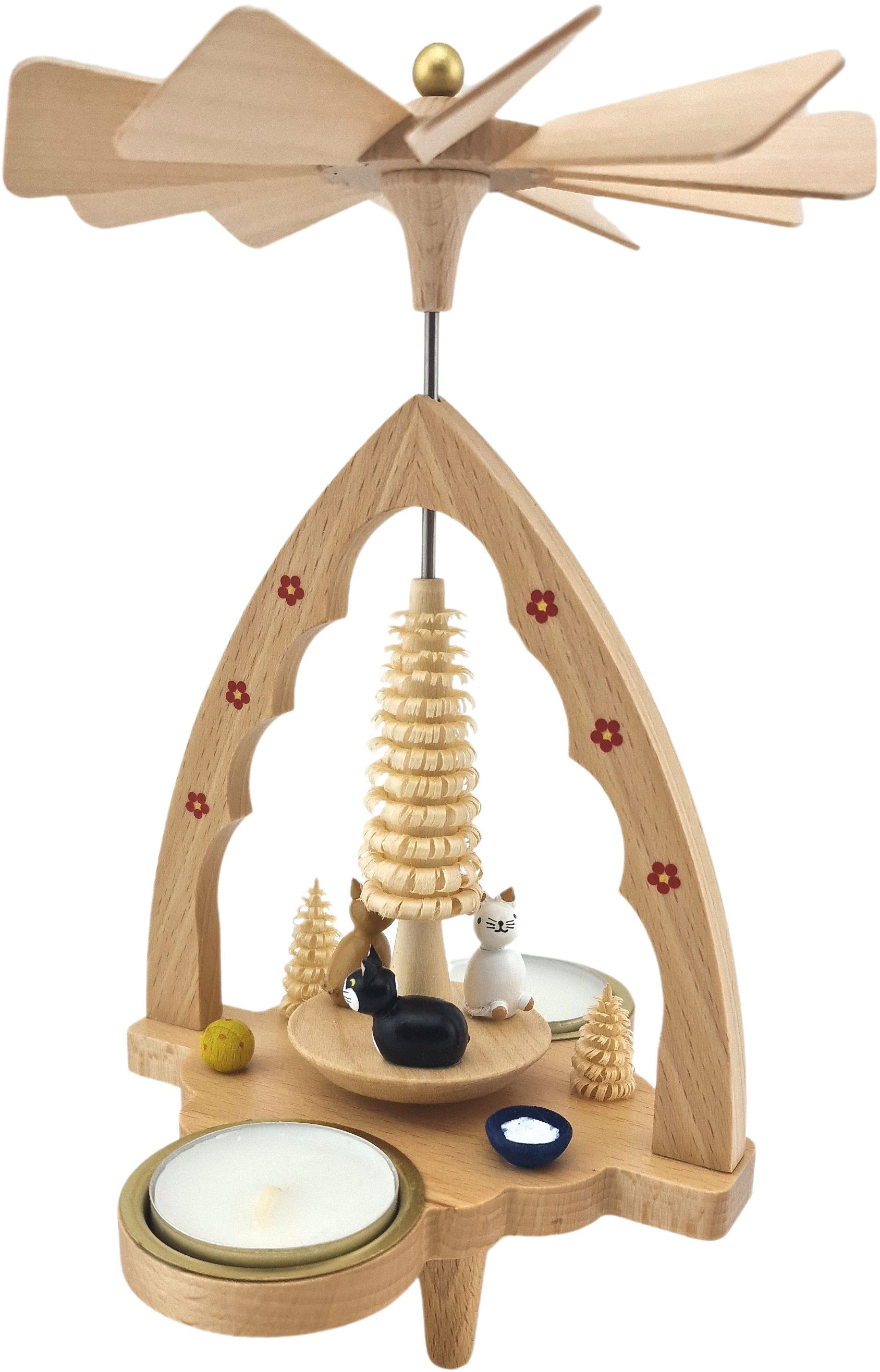 Richard Glässer Teelichtpyramide Katzen